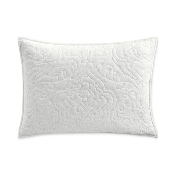 Charter Club Sculpted Paisley Embroidered Cotton Standard Pillow Sham - Picture 1 of 5